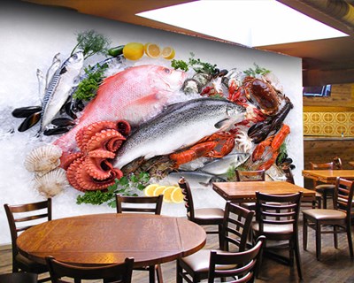 Balık Restoran Duvar Kağıdı Modeli
