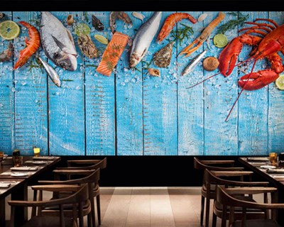 Sahil Balık Restoranı Temalı Duvar Kağıdı Modeli