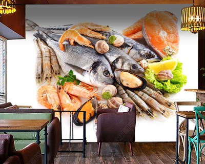 Lüks Balık Restoran Duvar Kağıdı Modeli