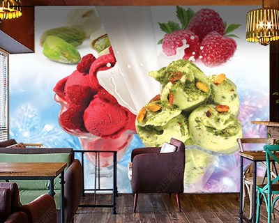 Kasede Meyveli Dondurma Duvar Kağıdı Modeli