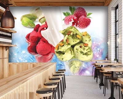Kasede Meyveli Dondurma Duvar Kağıdı Modeli