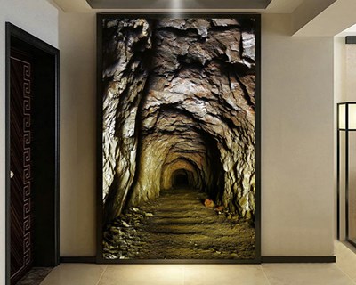 Kayalık Mağara Tünel Duvar Kağıdı Modeli