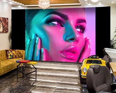 Neon Kadın Portre Duvar Kağıdı Modeli