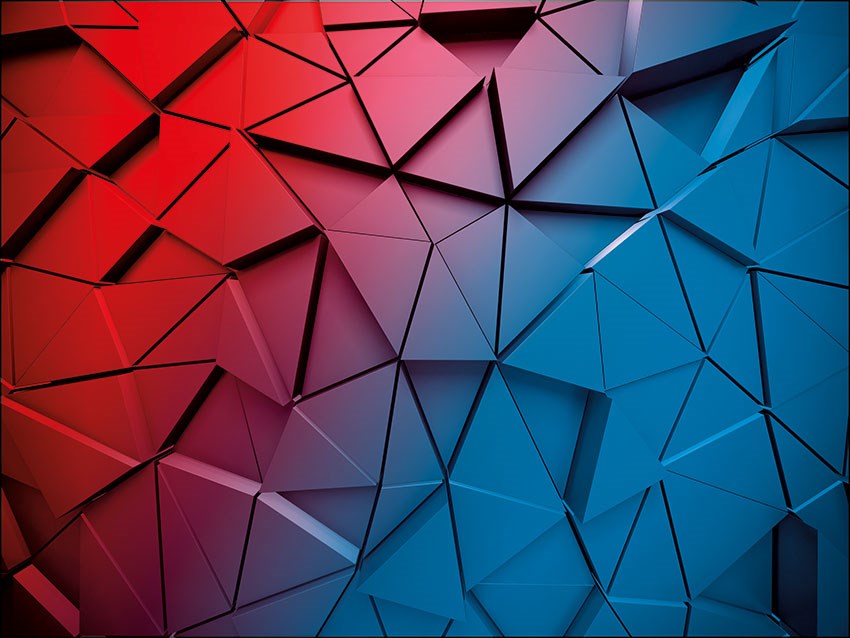 Kırmızı ve Mavi Geometrik Duvar Kağıdı Modeli