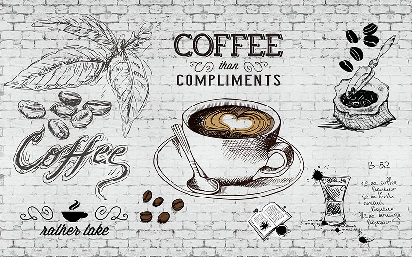Fincanda Köpüklü Espresso Duvar Kağıdı Modeli
