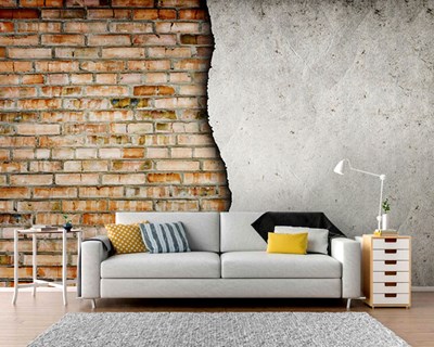 Tuğla ve Beton Desen Duvar Kağıdı Modeli
