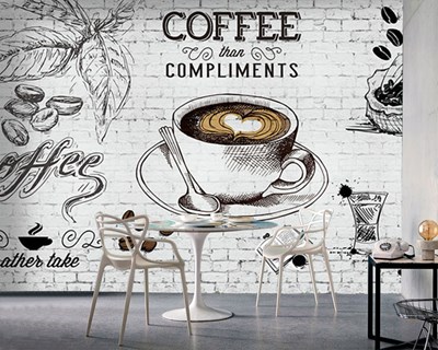 Fincanda Köpüklü Espresso Duvar Kağıdı Modeli