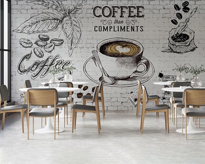 Fincanda Köpüklü Espresso Duvar Kağıdı Modeli