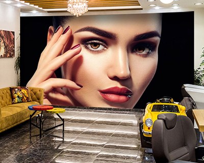 Kadın Yüzü Güzellik Salonu Duvar Kağıdı Modeli