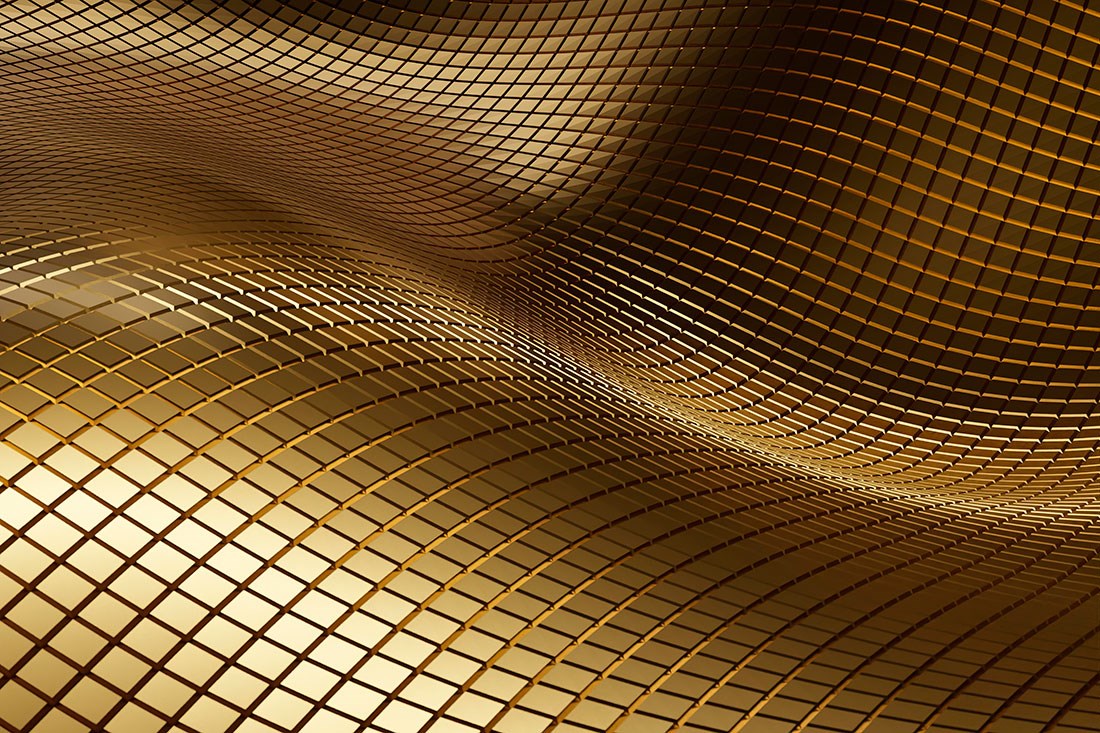 Kare Gold Renk 3D Tasarım Duvar Kağıdı Modeli