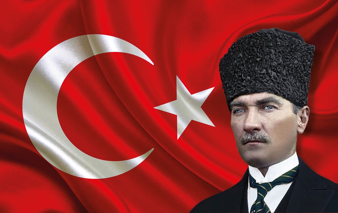 Ata ve Türk Bayrağı Duvar Kağıdı Modeli