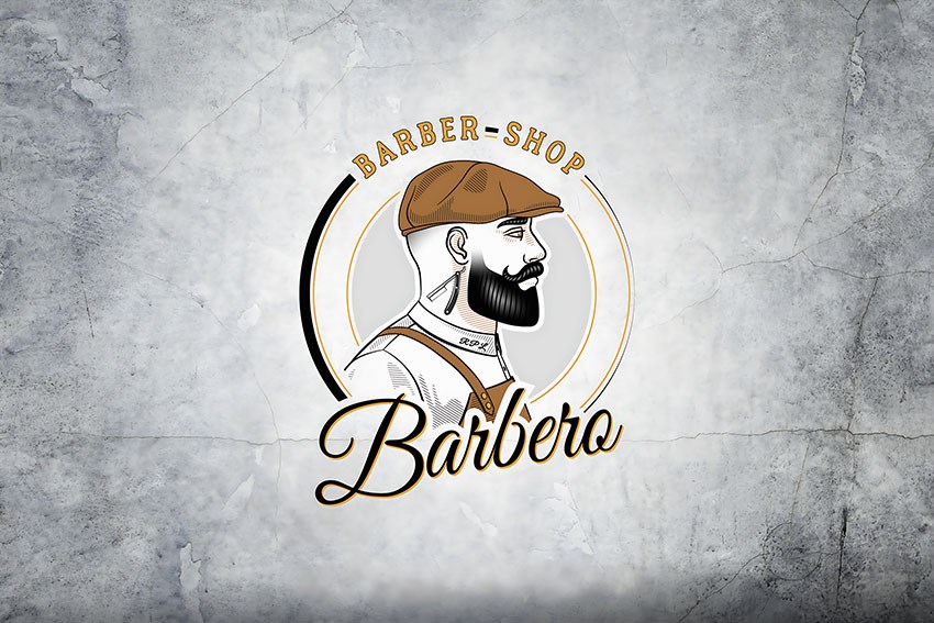 Barber Shop Yazılı Duvar Kağıdı Modeli