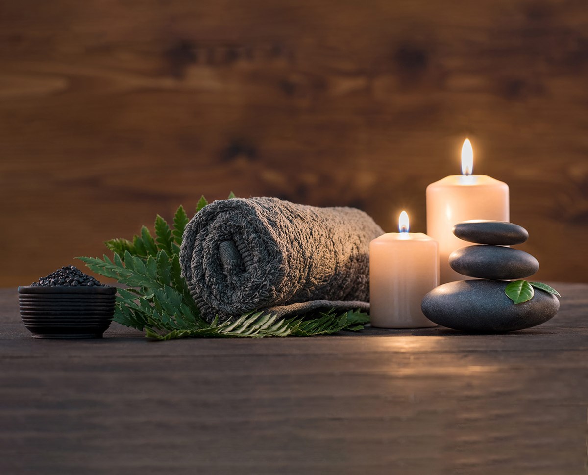 Doğal Spa Mumları Duvar Kağıdı Modeli