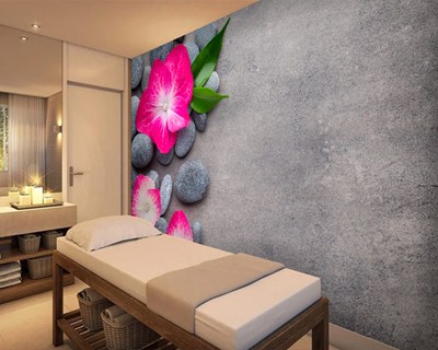 Manolya Çiçeği Baskılı Spa Duvar Kağıdı Modeli