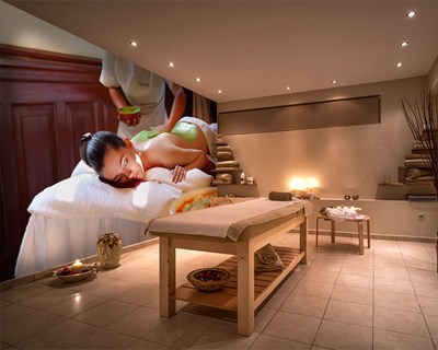 Yosun MAsajı Resimli Spa Salonu Duvar Kağıdı Modeli