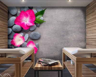 Manolya Çiçeği Baskılı Spa Duvar Kağıdı Modeli